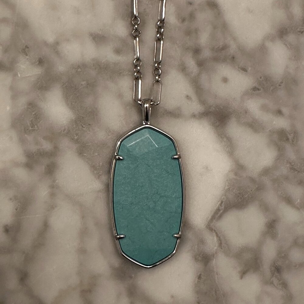Kendra Scott Rae Long Pendant Necklace in Turquoise Magnesite - NEW - NWOT